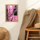 Ver imagem 2 de Quadro Moldura Dourada Buda Rosa 33x24cm:com Acetato