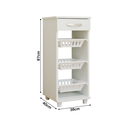 Ver imagem 3 de Fruteira Cozinha 1 Gaveta+3 Bandejas 87cm x 40cm x 38 cm Marrom/Canela