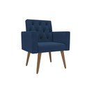 Ver imagem 4 de Kit 3 Poltronas Capitonê Confortáveis Loja Recepção Sala Azul-marinho