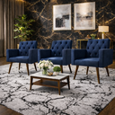 Ver imagem 2 de Kit 3 Poltronas Capitonê Confortáveis Loja Recepção Sala Azul-marinho