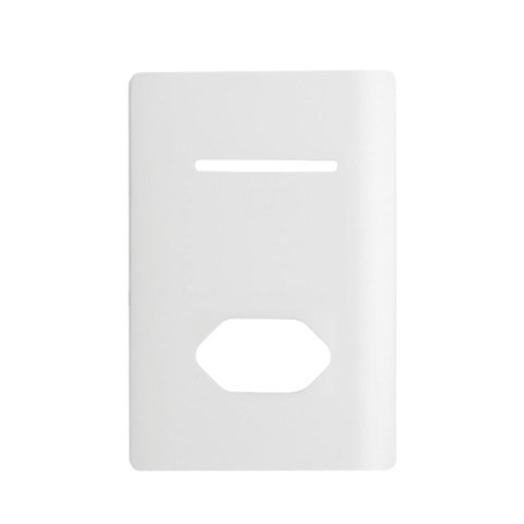 Placa 4x2 para 1 Interruptor Horizontal e 1 Tomada + Suporte Branco da Linha Novara - 1100/78 - Dico