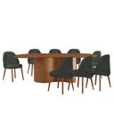 Ver imagem 2 de Mesa de Jantar Suiça 220cm Madeira Tampo Laminado Orgânico com 8 Cadeiras Suiça