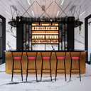 Ver imagem 6 de Kit 5 Banquetas para Balcão Bancada Cozinha Bistrô Ilhas Gourmet Bares Banco Flórida Preta