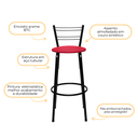 Ver imagem 4 de Kit 5 Banquetas para Balcão Bancada Cozinha Bistrô Ilhas Gourmet Bares Banco Flórida Preta