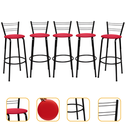 Kit 5 Banquetas para Balcão Bancada Cozinha Bistrô Ilhas Gourmet Bares Banco Flórida Preta - 1