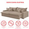 Sofá Cama Áustria 3 Lugares Retrátil Reclinável 210cm Veludo - 10
