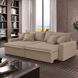 Sofá Cama Áustria 3 Lugares Retrátil Reclinável 210cm Veludo - 2