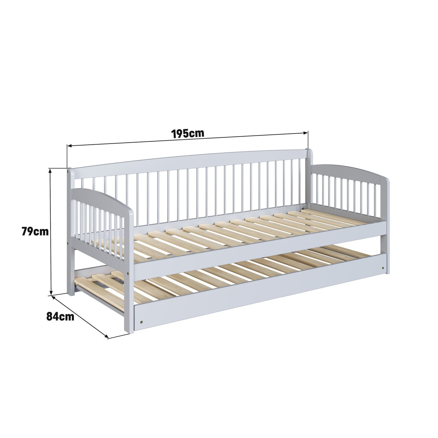 Sofá Cama e Cama Auxiliar Andover de Madeira Maciça com Lastro - 3