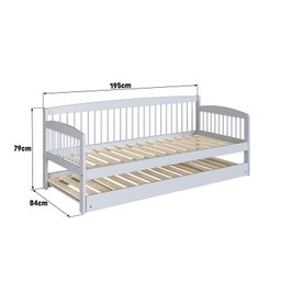 Sofá Cama e Cama Auxiliar Andover de Madeira Maciça com Lastro - 3