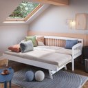Ver imagem 2 de Sofá e Cama Auxiliar Andover de Madeira Maciça com Lastro Branco