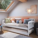 Ver imagem 1 de Sofá e Cama Auxiliar Andover de Madeira Maciça com Lastro Branco