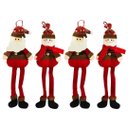 Ver imagem 1 de Kit Papai Noel e Boneco de Neve Pendente 30cm Pelúcia Perna Mole Xadrez 4 Peças