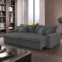 Ver imagem 1 de Sofá Cama Áustria 3 Lugares Retrátil Reclinável 230cm Veludo Cinza