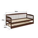 Ver imagem 3 de Sofá e Cama Auxiliar Andover de Madeira Maciça com Lastro Marrom Walnut