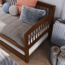 Ver imagem 7 de Sofá e Cama Auxiliar Andover de Madeira Maciça com Lastro Marrom Walnut