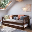 Ver imagem 1 de Sofá Cama e Cama Auxiliar Andover de Madeira Maciça com Lastro