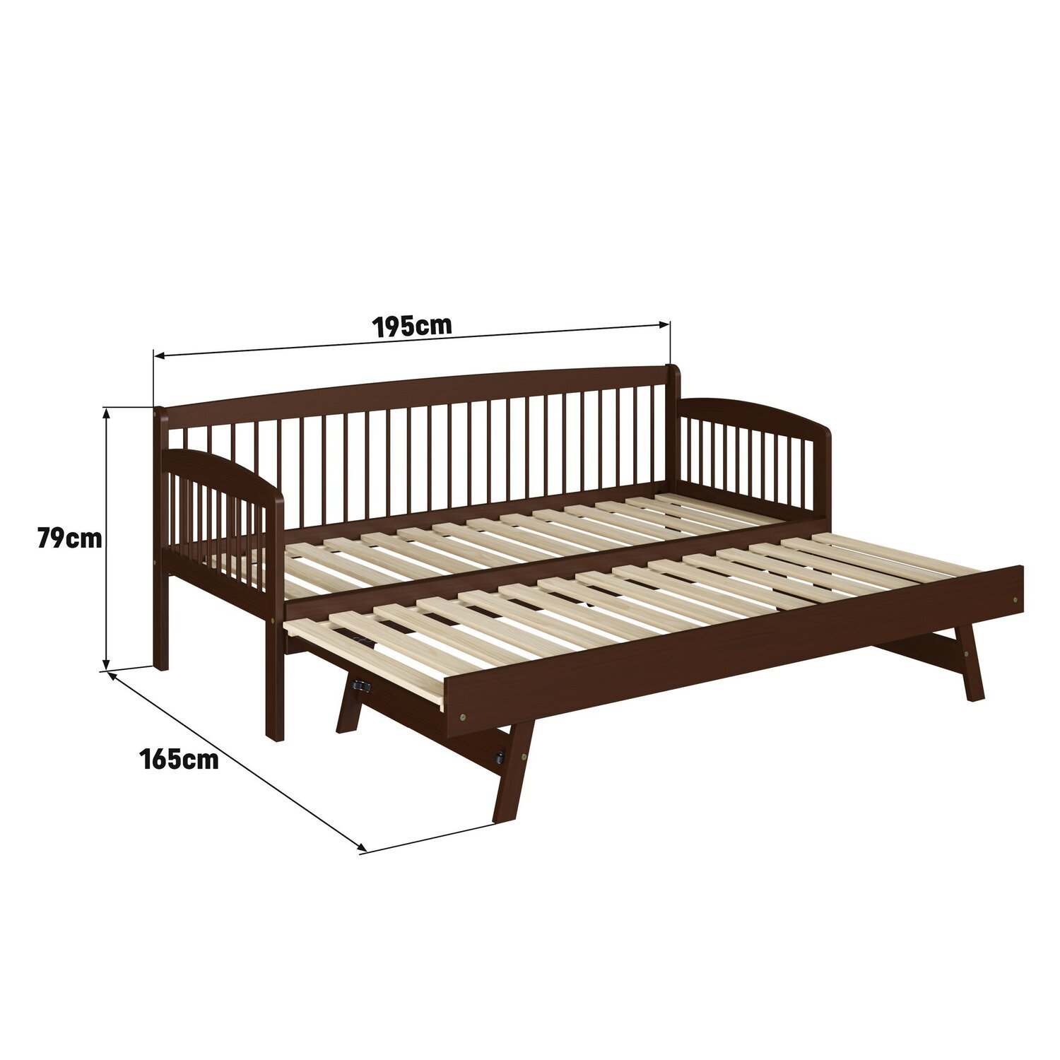 Sofá Cama e Cama Auxiliar Andover de Madeira Maciça com Lastro - 4