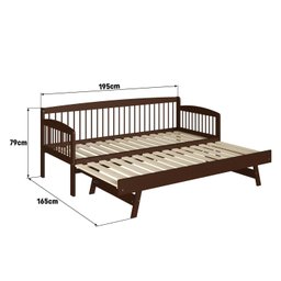 Sofá Cama e Cama Auxiliar Andover de Madeira Maciça com Lastro - 4