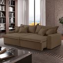 Ver imagem 1 de Sofá Cama Áustria 3 Lugares Retrátil Reclinável 230cm Veludo Marrom