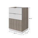 Ver imagem 3 de Gabinete para Banheiro com Base Blu 60cm com Matário Yescasa Marrom/Grigio