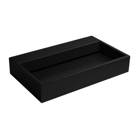 Cuba de Apoio Retangular com Mesa e Válvula Oculta 46x76cm Ébano - L.88.95