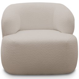 Poltrona Decorativa Fixa Orgânica para Sala Living Barolo L06 Bouclê Bege - Lyam Decor - 3