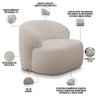 Poltrona Decorativa Fixa Orgânica para Sala Living Barolo L06 Bouclê Bege - Lyam Decor - 4