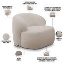 Ver imagem 5 de Poltrona Decorativa Fixa Orgânica para Sala Living Barolo L06 Bouclê Bege - Lyam Decor