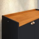 Ver imagem 3 de Aparador Buffet Café Cozinha Sala 3 Portas Prateleira Organizadora Puxador Concha Retrô Truzzi - Pre