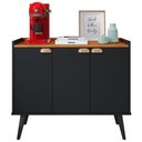 Ver imagem 5 de Aparador Buffet Café Cozinha Sala 3 Portas Prateleira Organizadora Puxador Concha Retrô Truzzi - Pre