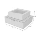 Ver imagem 3 de Bancada Blu 60cm com Vidro com Rasgo e Cuba Quadrato Branco Bumi