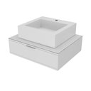 Ver imagem 2 de Bancada Blu 60cm com Vidro com Rasgo e Cuba Quadrato Branco Bumi