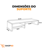 Suporte para Monitor Elevado Mesa Home Office Setup Gamer Organizador Mdf 90cm - 3
