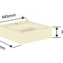 Ver imagem 4 de Bancada Yes 60cm com Vidro com Rasgo e Cuba Quadrado Biscuit