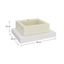 Ver imagem 3 de Bancada Yes 60cm com Vidro com Rasgo e Cuba Quadrado Biscuit