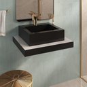 Ver imagem 1 de Bancada Yes 60cm com Vidro com Rasgo e Cuba Quadrato Preto Bumi