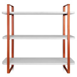 Prateleira Tripla Nicho Hone Modelo Industrial Decoração Casa 60x15 Cobre/Branca - 3