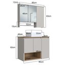 Ver imagem 4 de Conjunto para Gabinete Suspenso 80cm com Cuba e Espelheira 3 Portas com Toalheiro Olívia