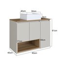 Ver imagem 4 de Conjunto para Gabinete Suspenso 80cm com Cuba e Espelheira 3 Portas com Toalheiro Olívia Bege/Mel/Arenas