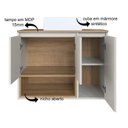 Ver imagem 7 de Conjunto para Gabinete Suspenso 80cm com Cuba e Espelheira 3 Portas com Toalheiro e Nicho Olívia Bege/Mel/Arenas