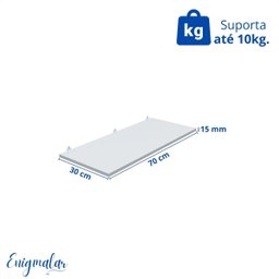 1 Prateleira Branca 70X30 Com Suporte Flutuante Mdf  Organizadora Decoração Cozinha Quarto Banheiro - 3