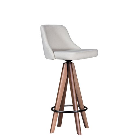 Banqueta Alta Giratória Bq009 Linho Cru Cercatto