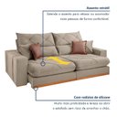 Ver imagem 4 de Sofá Retrátil e Reclínavel 4 Lugares Bouclé Bege Zara 250cm Yescasa