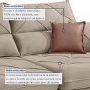 Ver imagem 6 de Sofá Retrátil e Reclínavel 4 Lugares Bouclé Bege Zara 250cm Yescasa
