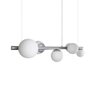 Lustre Pendente Figo Prata - 6 Globos Esfera de Vidro Branco - 4