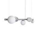 Ver imagem 4 de Lustre Pendente Figo Prata - 6 Globos Esfera de Vidro Branco