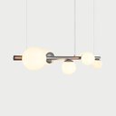 Ver imagem 2 de Lustre Pendente Figo Prata - 6 Globos Esfera de Vidro Branco