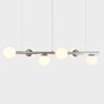 Lustre Pendente Figo Prata - 6 Globos Esfera de Vidro Branco - 3