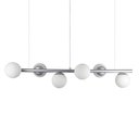 Ver imagem 1 de Lustre Pendente Figo Prata - 6 Globos Esfera de Vidro Branco