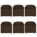Ver imagem 1 de Kit 6 Poltronas Bia Decorativa Reforçada Recepção Clinica Salão Sala de Estar Suede:marrom